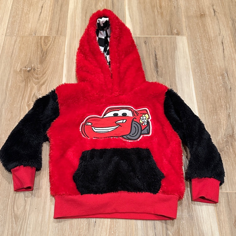 Lightning McQueen Fuzzy Hoodie